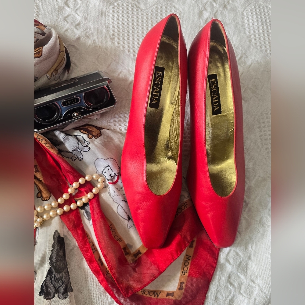 Vintage Escada Red Women's Heels